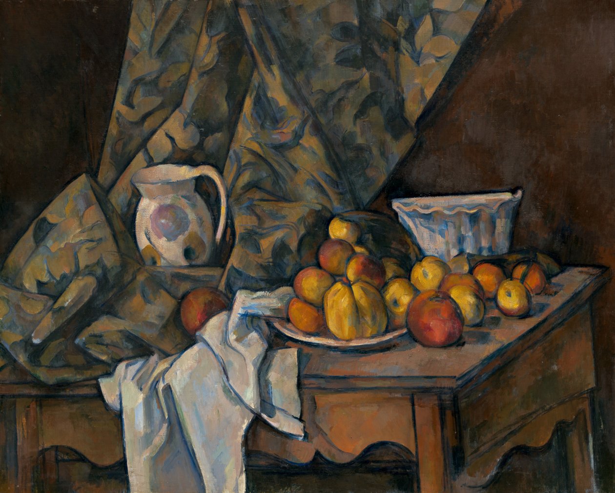 Stilleben med epler og fersken av Paul Cézanne
