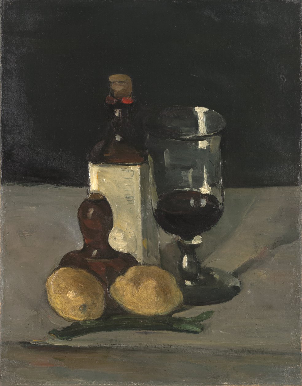Stilleben med flaske, glass og sitroner, 1867-9 av Paul Cézanne