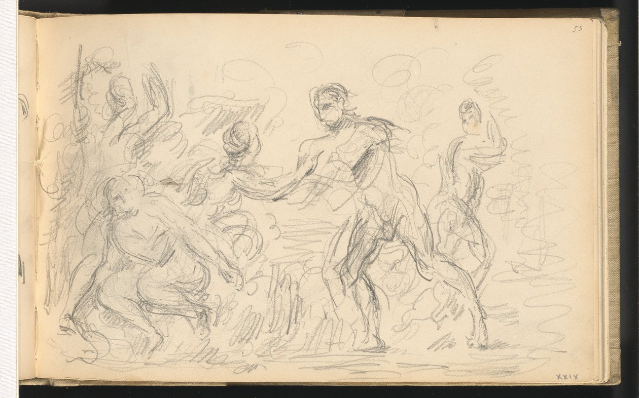 Studer for "The Judgment of Paris" eller "The Amorous Shepherd" av Paul Cézanne