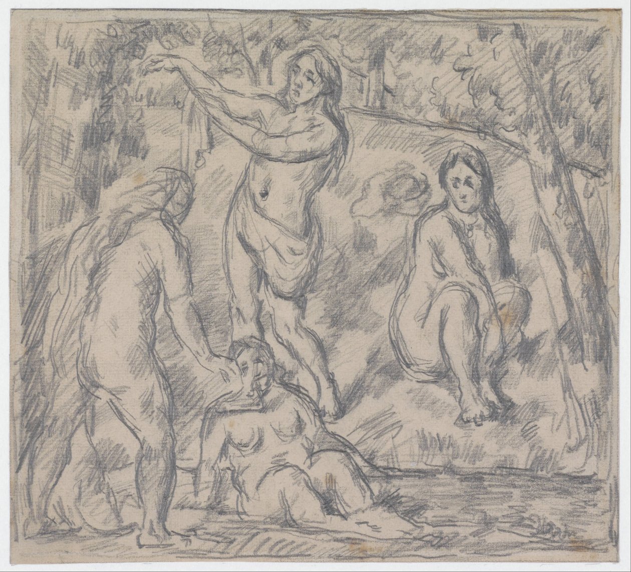 Studie av fire kvinner som bader av Paul Cézanne