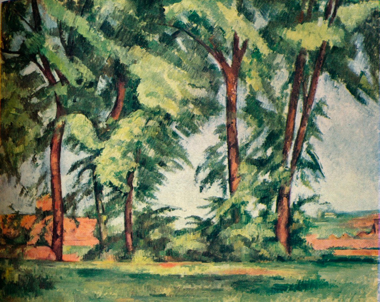 Høye trær ved Jas de Bouffan, c1883, 1929 av Paul Cézanne