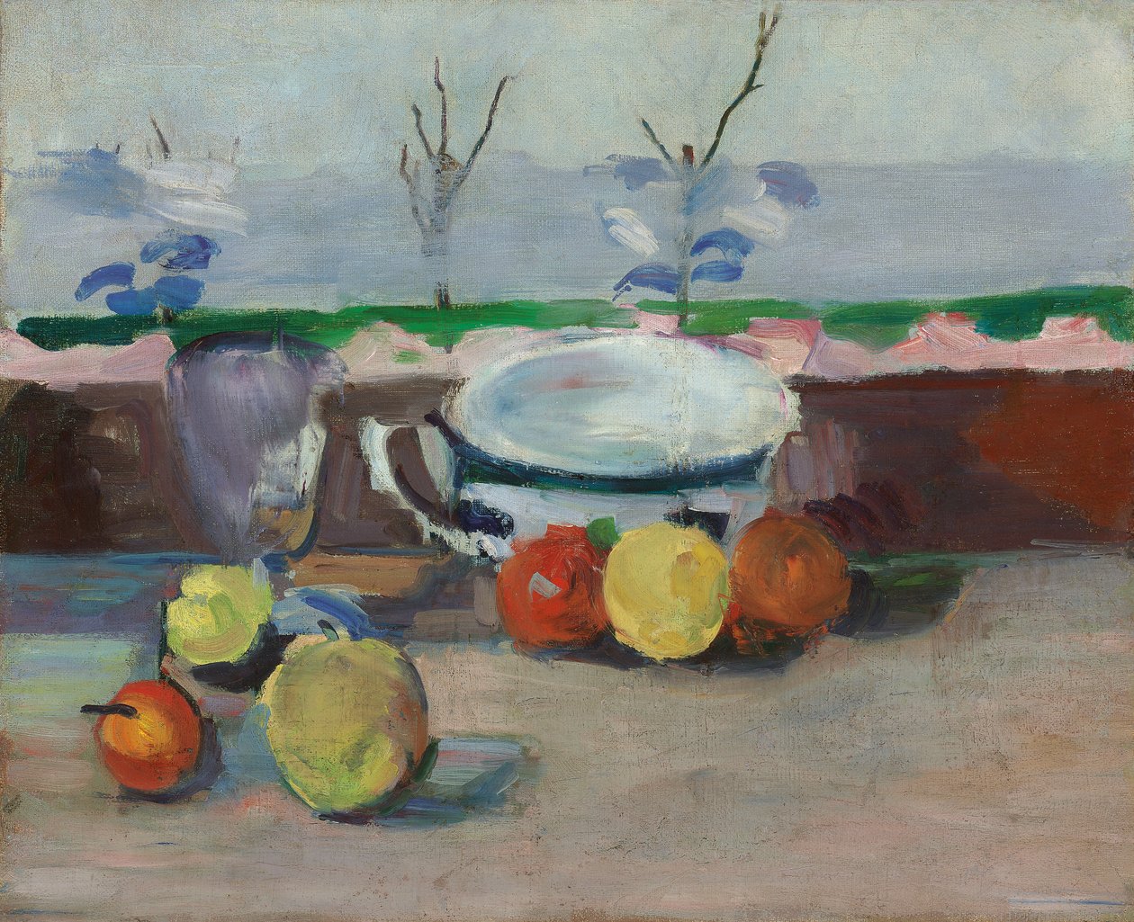 Beger, glass og frukt, III, ca. 1877 (olje på lerret) av Paul Cézanne