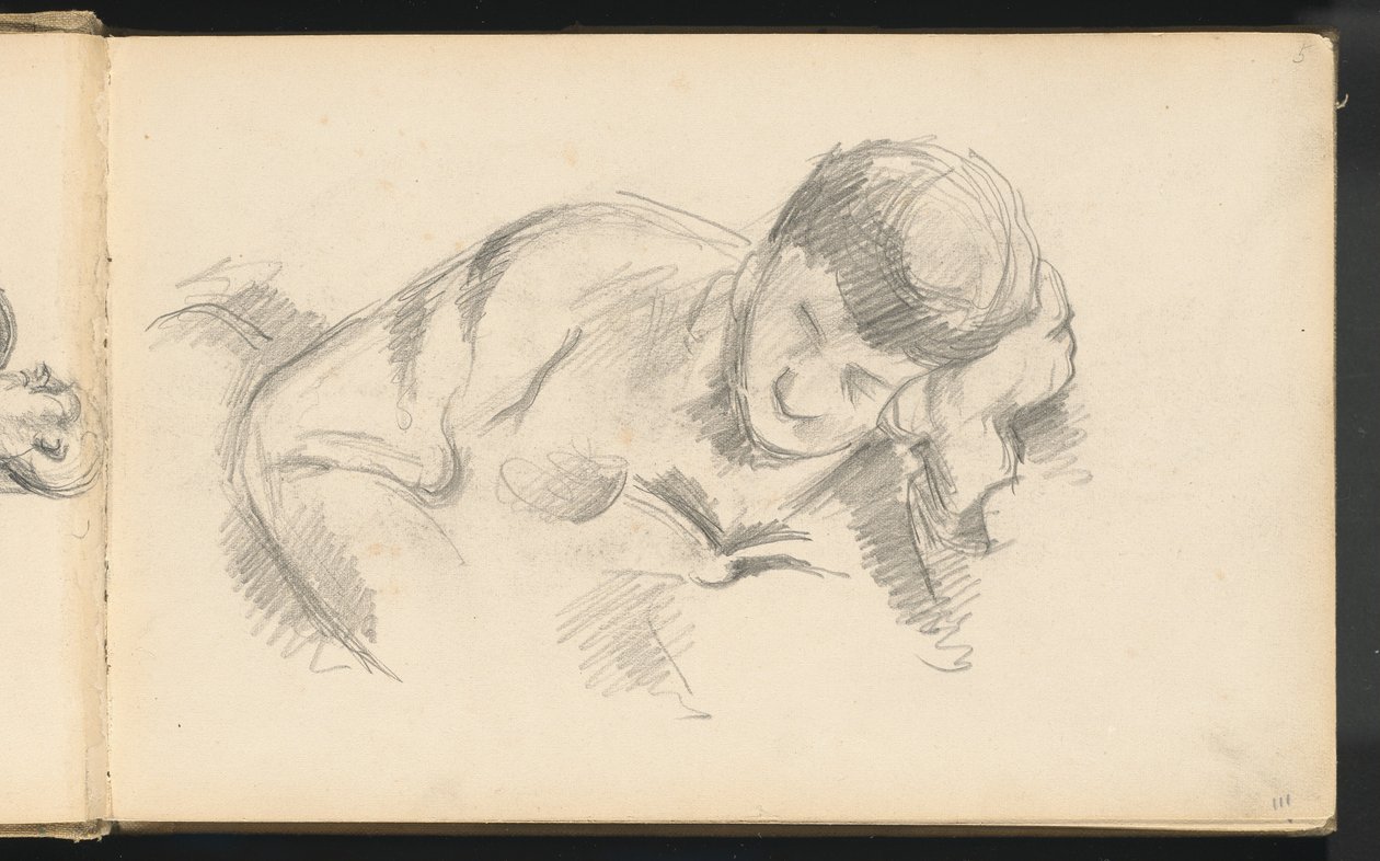 Kunstnerens sønn lener seg på albuen, ca. 1887. av Paul Cézanne