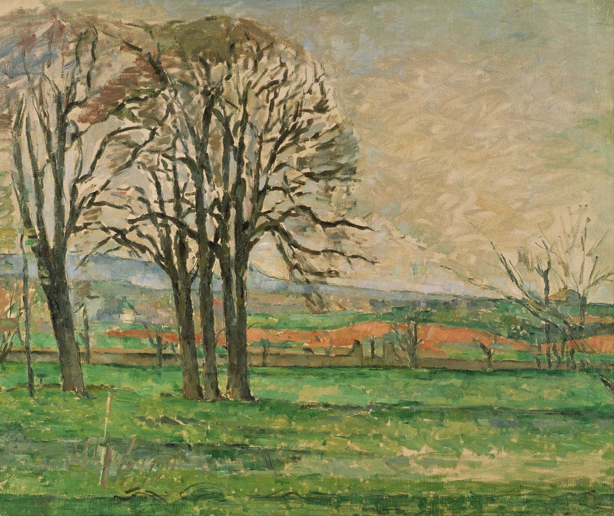 De nakne trærne ved Jas de Bouffan, 1885-1886 av Paul Cézanne