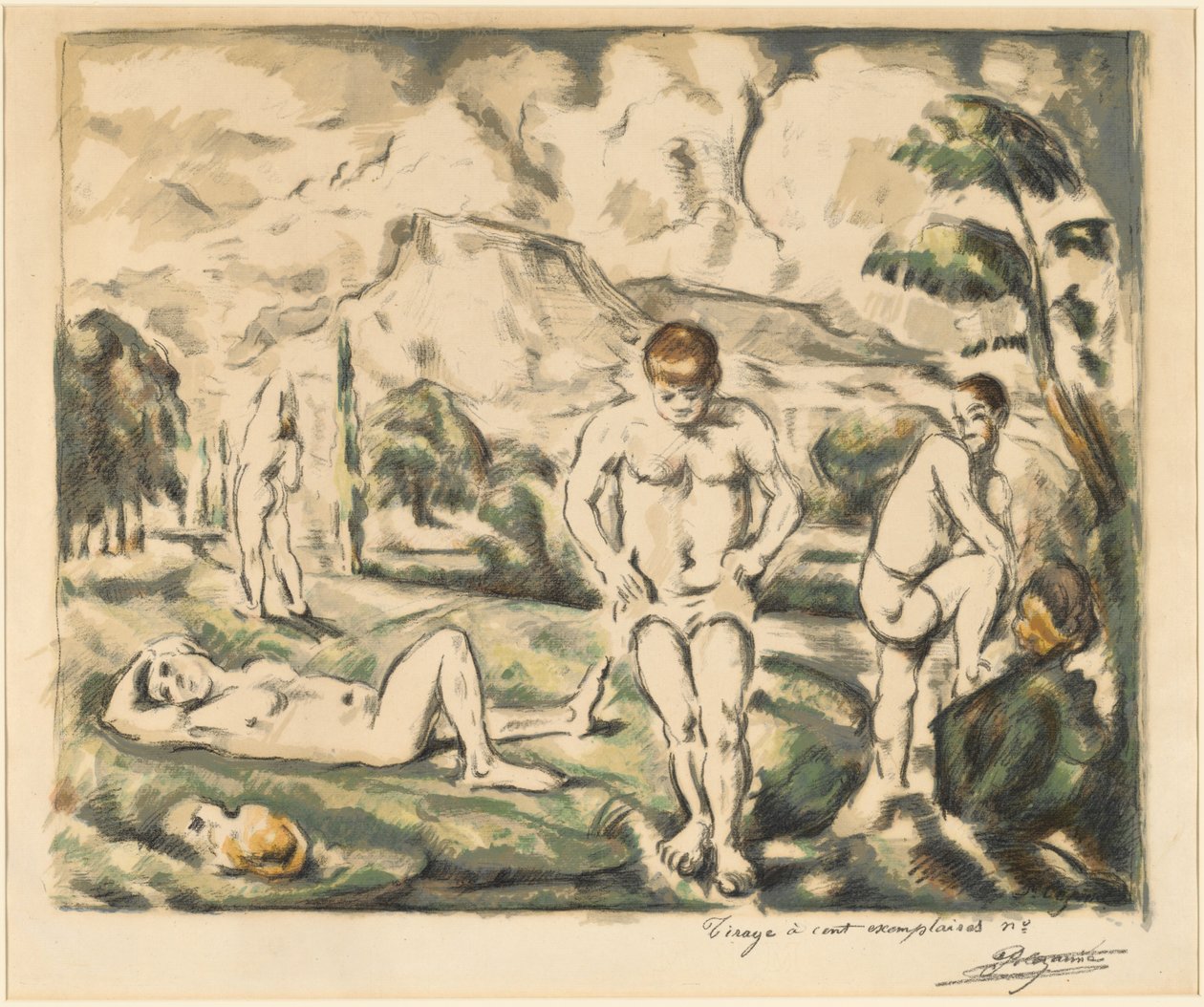 The Bathers (stor tallerken) av Paul Cézanne