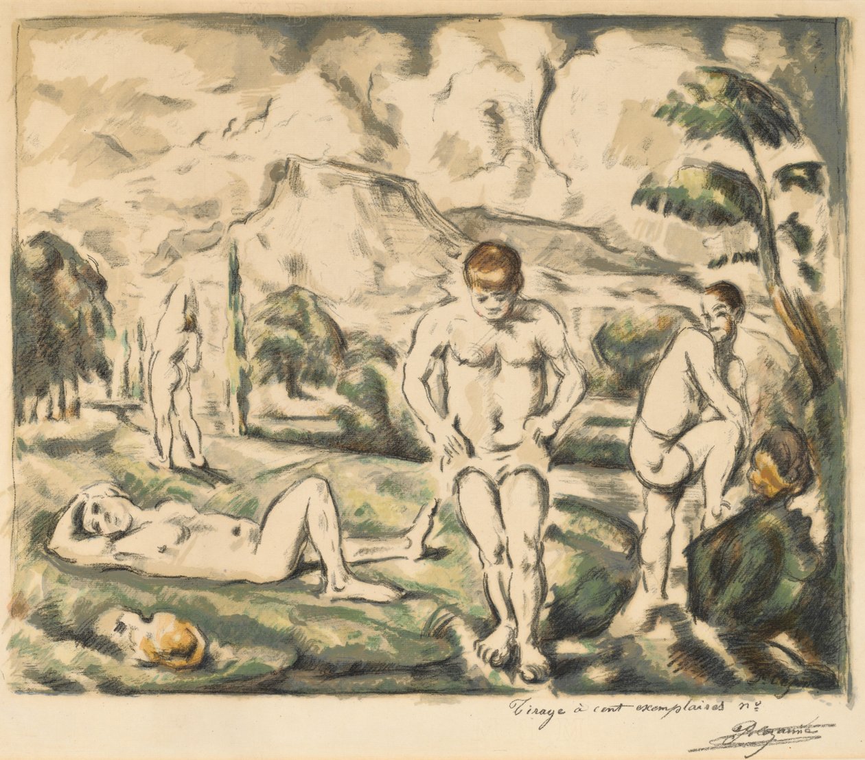The Baders Large Plate, 1896-1897. av Paul Cézanne