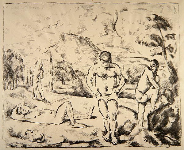 The Bathers, ca. 1898 (litho) av Paul Cézanne