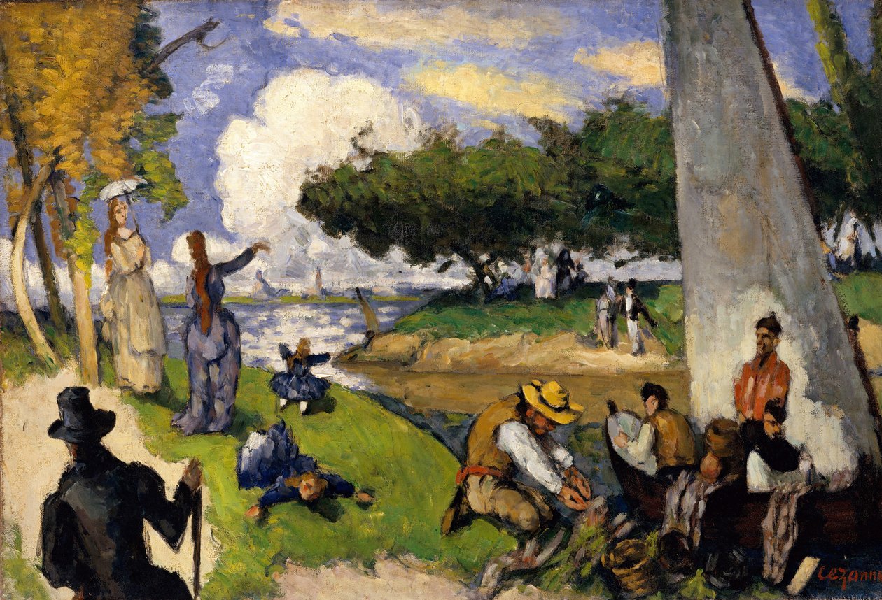 Fishermen Fantastic Scene, ca. 1875. av Paul Cézanne