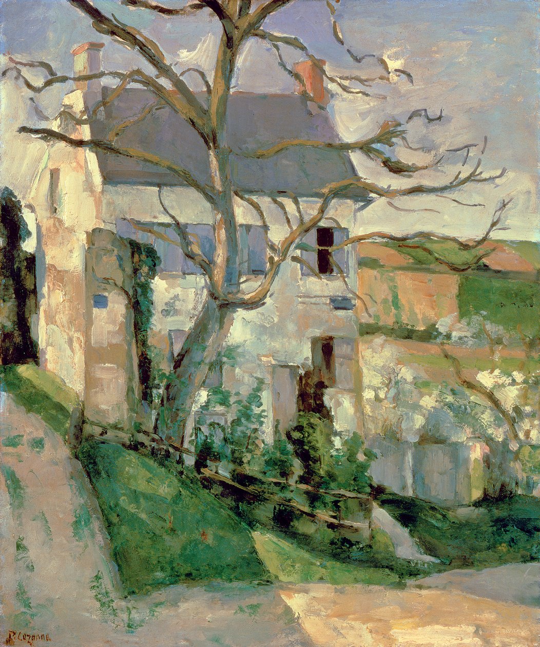 Huset og treet, ca. 1873-74 av Paul Cézanne