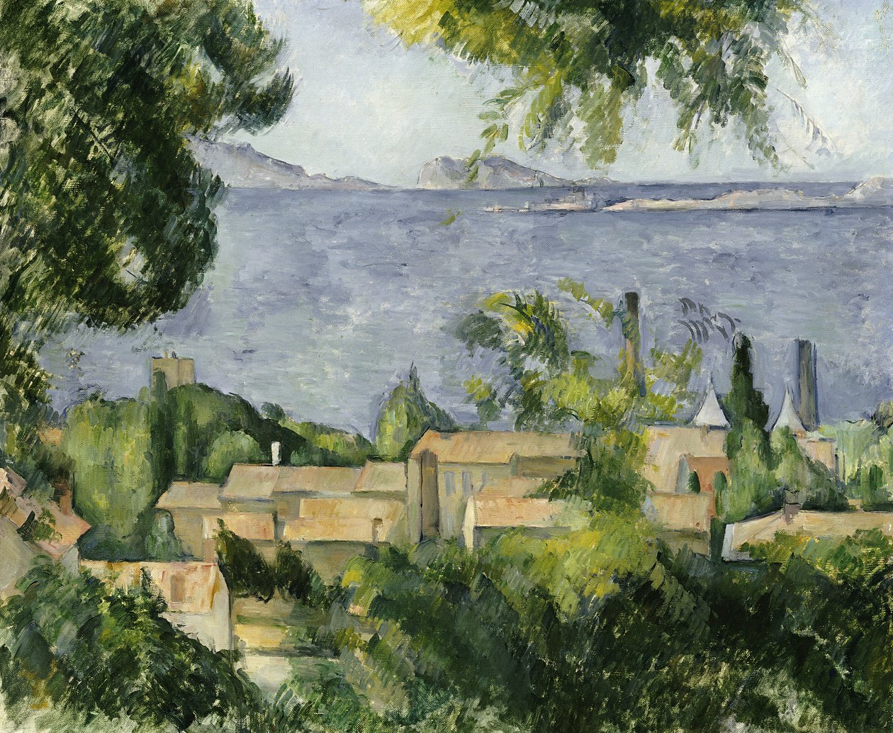Takene på l"Estaque, 1883-85 av Paul Cézanne