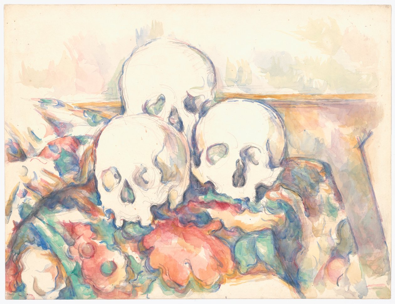 De tre hodeskallene av Paul Cézanne