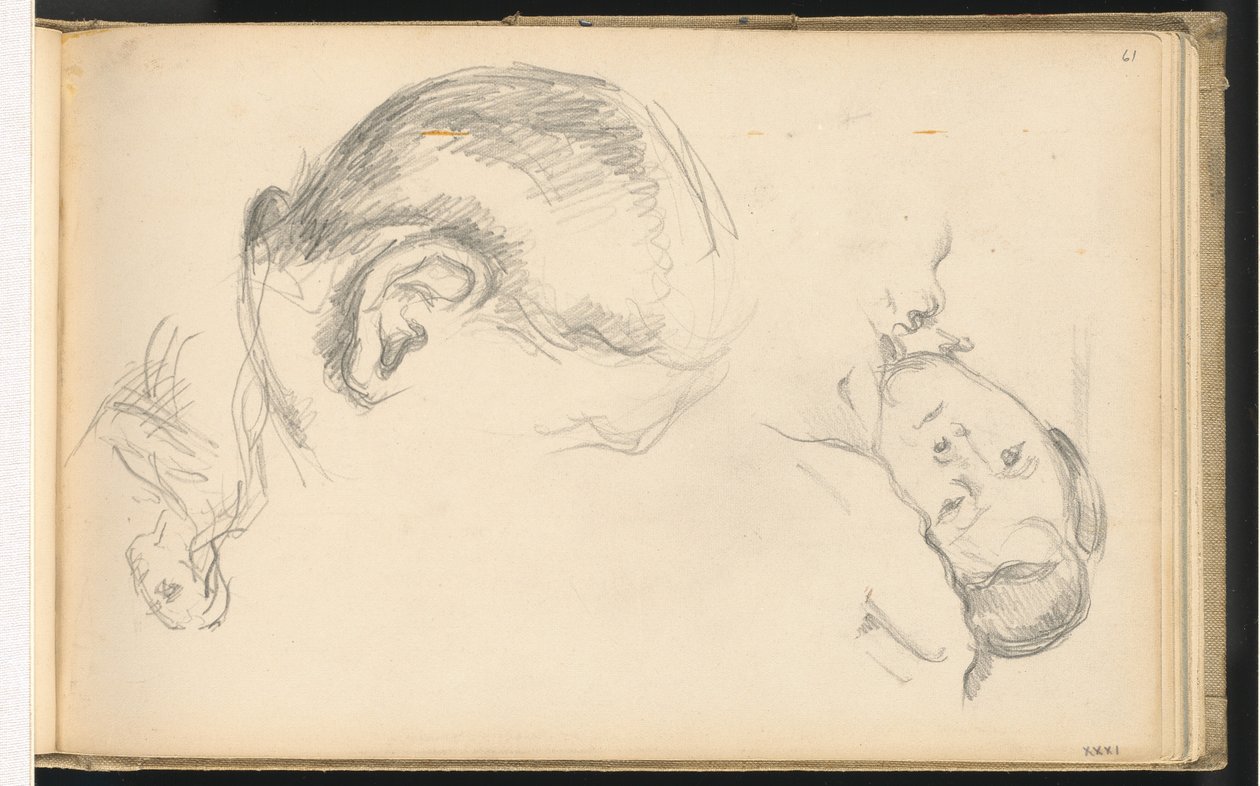 Tre hoder, ett av Madame Cézanne av Paul Cézanne