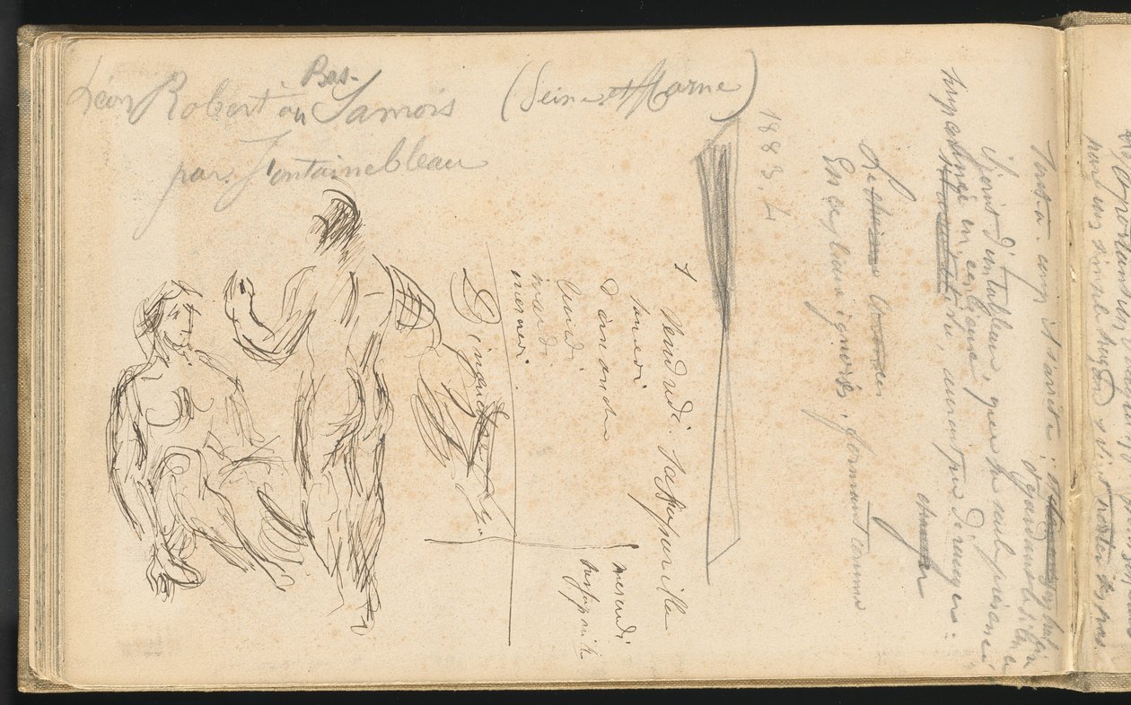 To badende av Paul Cézanne
