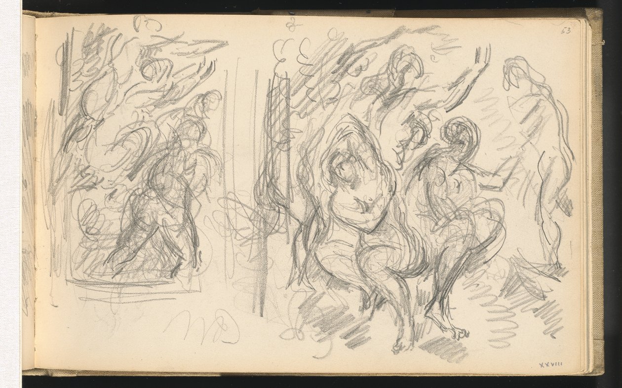 To studier for "The Judgment of Paris" eller "The Amorous Shepherd" av Paul Cézanne