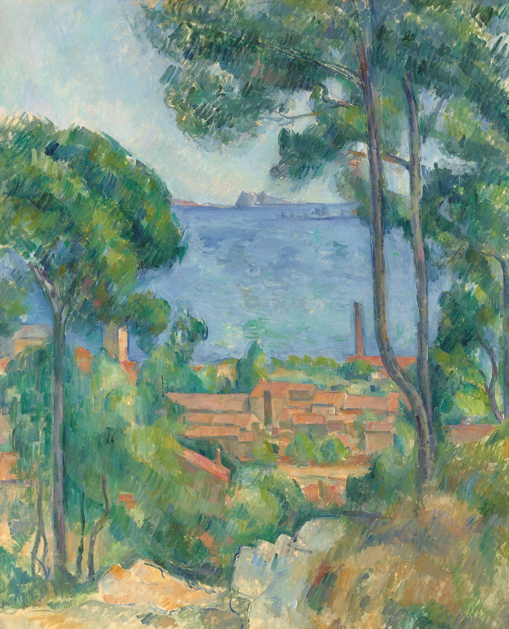 Utsikt over L"Estaque og Château d"If, ca. 1883-85 av Paul Cézanne