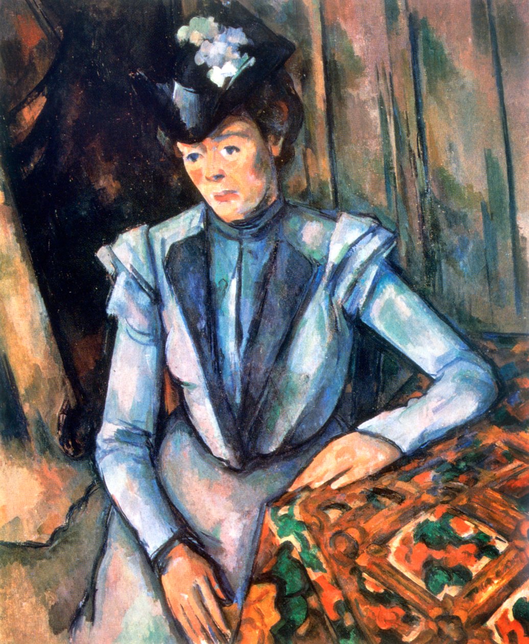 Kvinne sittende i blått, 1902-1906 av Paul Cézanne