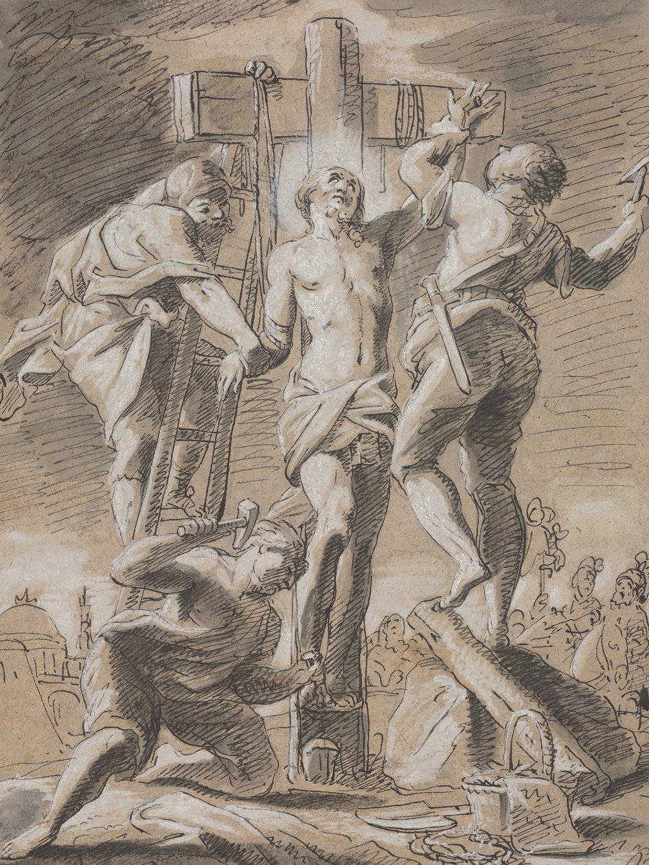 Kristus naglet på korset, tidlig på 1700-tallet. av Paul Decker the Younger