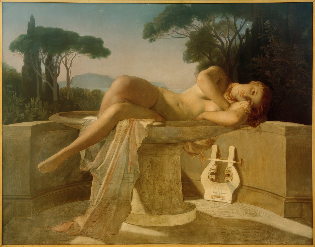 Ung jente i en vannbasseng av Paul Delaroche