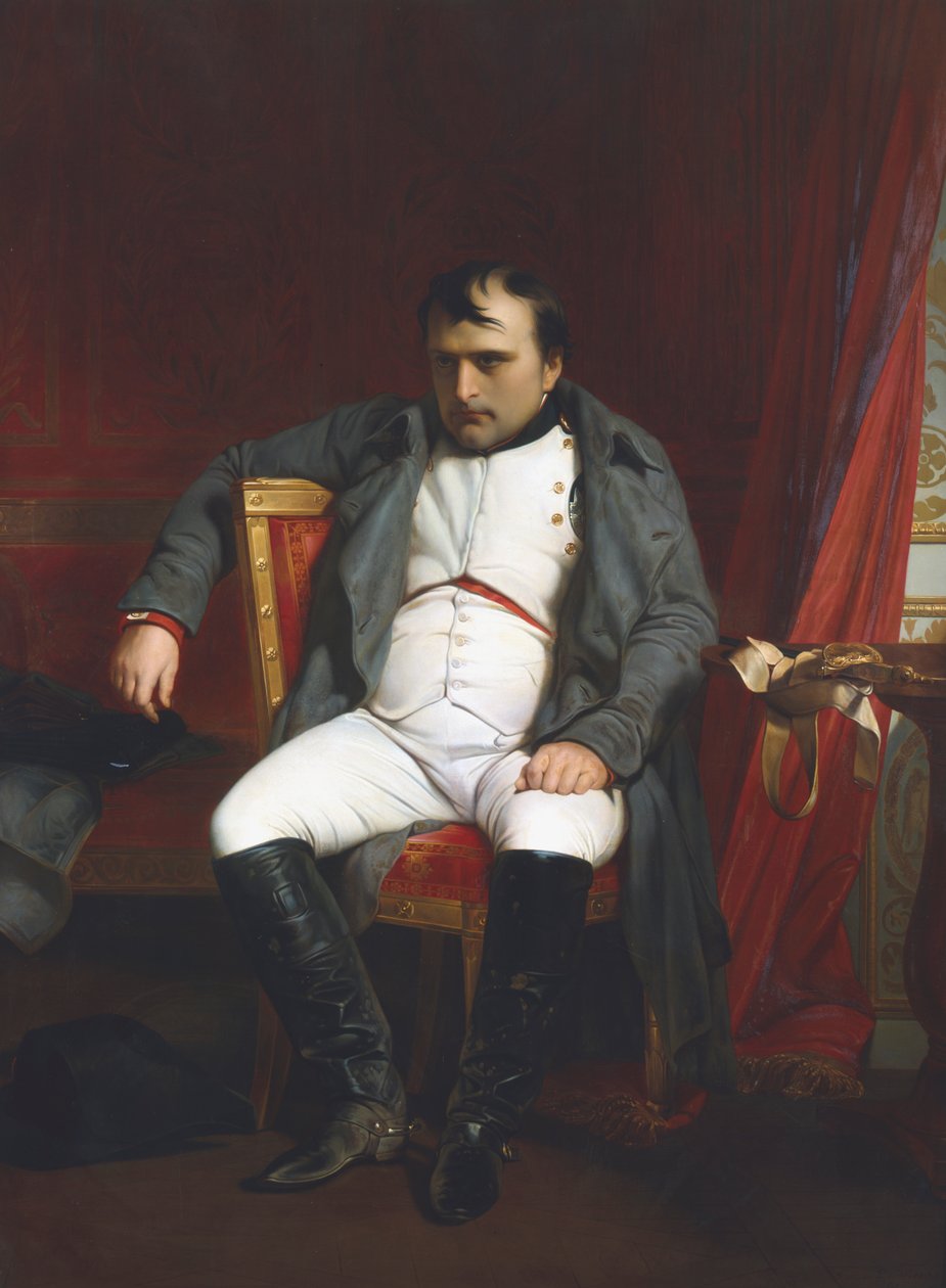 Napoleon ved Fontainebleau under den første abdikasjonen - 31. mars 1814, 1845 av Paul Delaroche