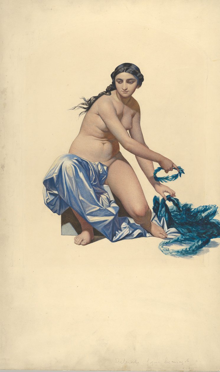 Studer for en berømmelsesfigur, fra Hémicycle des Beaux-Arts, École des Beaux-Arts, ca. 1837-41. av Paul Delaroche
