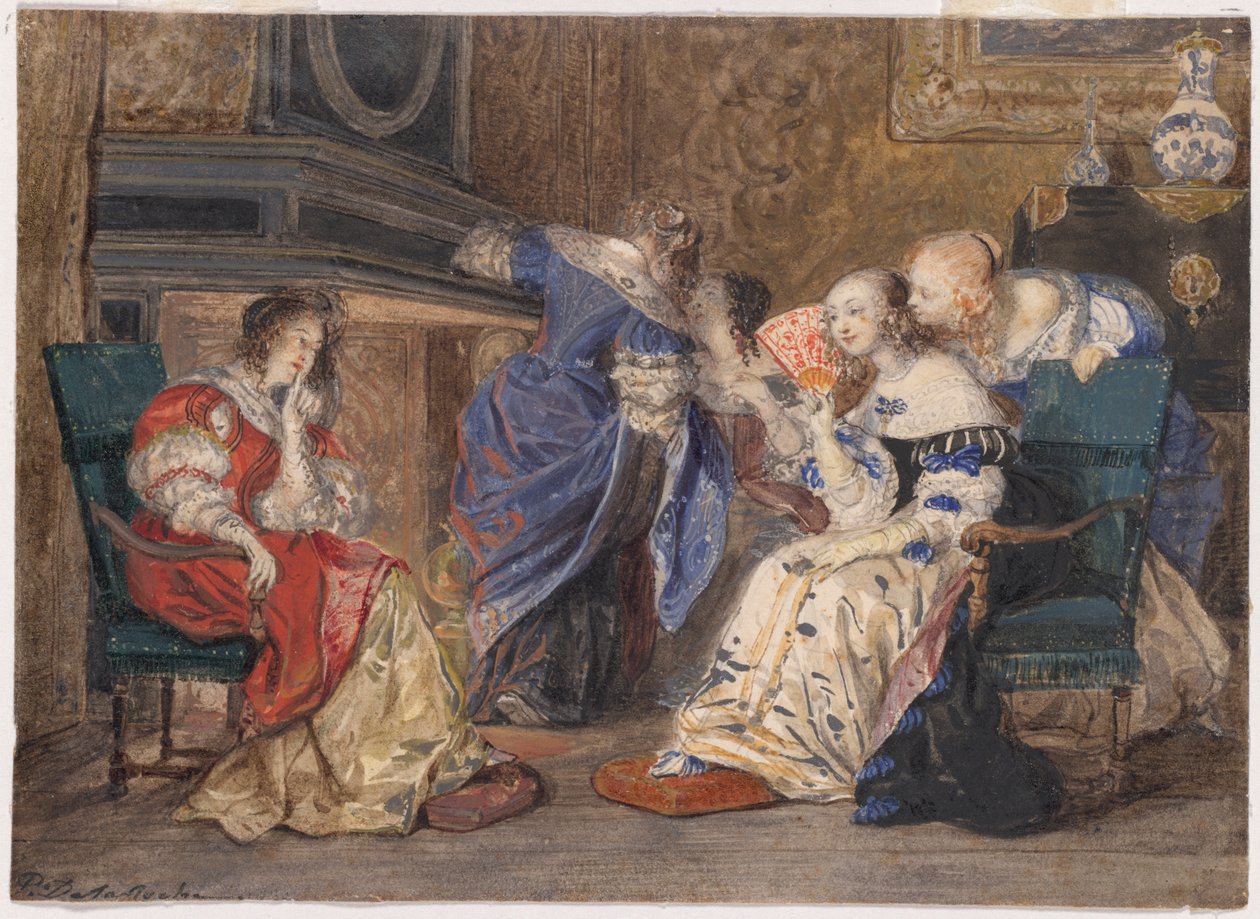 Kvinner i et interiør av Paul Delaroche