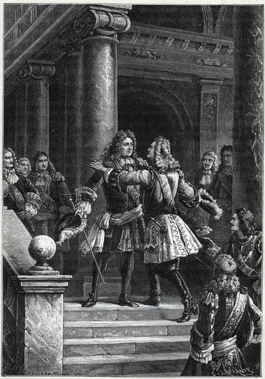 Rastatt-traktaten - Prins Eugene av Savoy og marskalken de Villars (kommandanter for motstridende styrker i den spanske arvefølgekrigen) - Spanias arvefølgekrig (1701 til 1714) - Rastatt-traktaten - Møtet mellom Marechal de Villars og Eugene de Savoie av Paul Dominique Philippoteaux