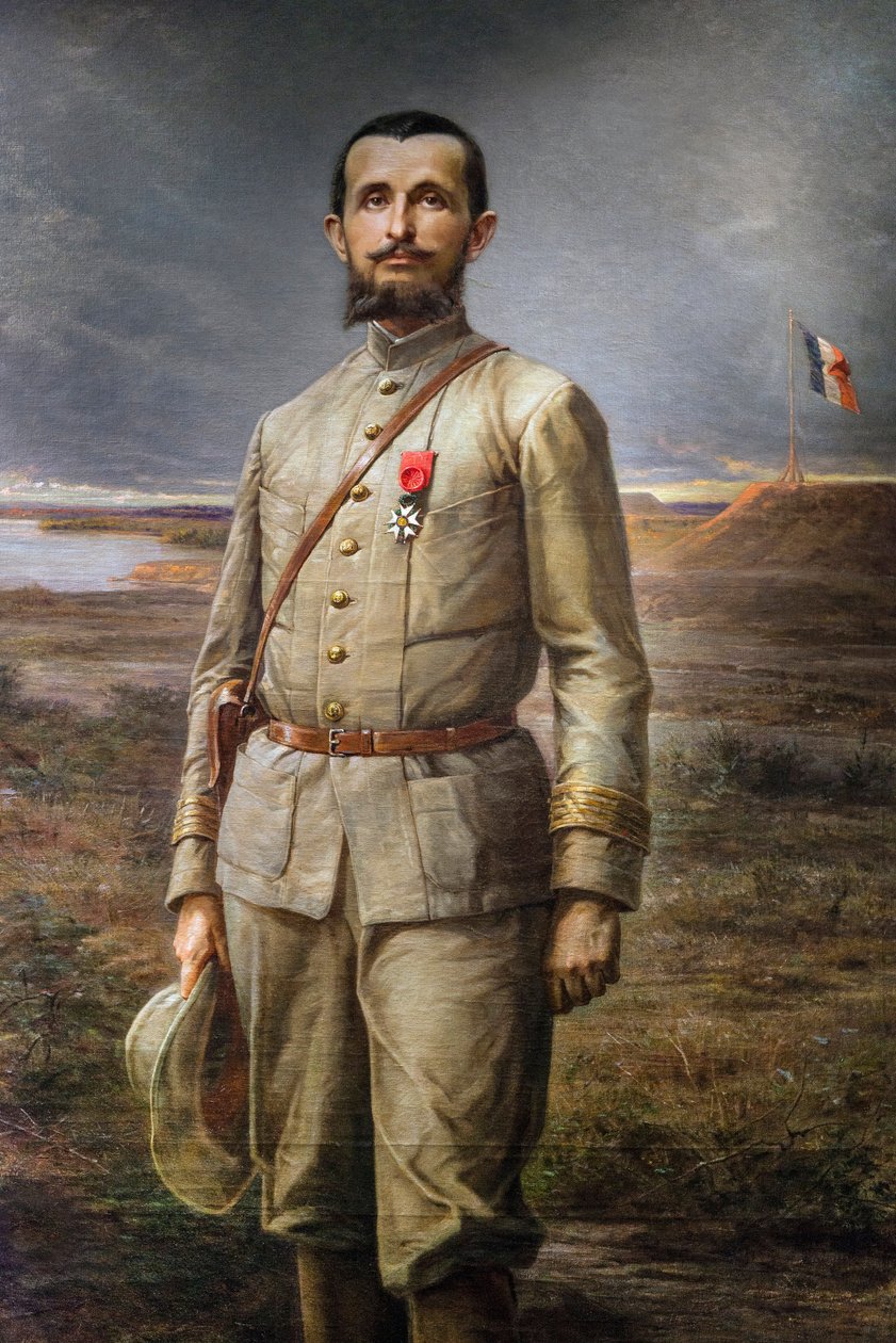detalj av maleriet "" Commander Marchand"" (Jean Baptiste - Jean-Baptiste Marchand av Paul Dominique Philippoteaux