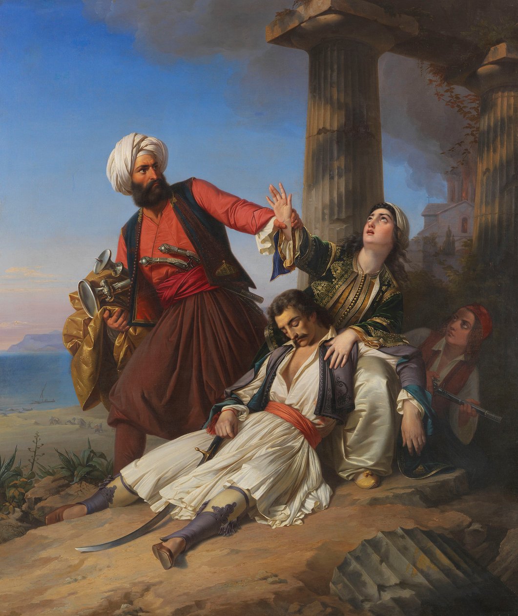 Scene fra den greske uavhengighetskrigen, 1841. av Paul Emil Jacobs