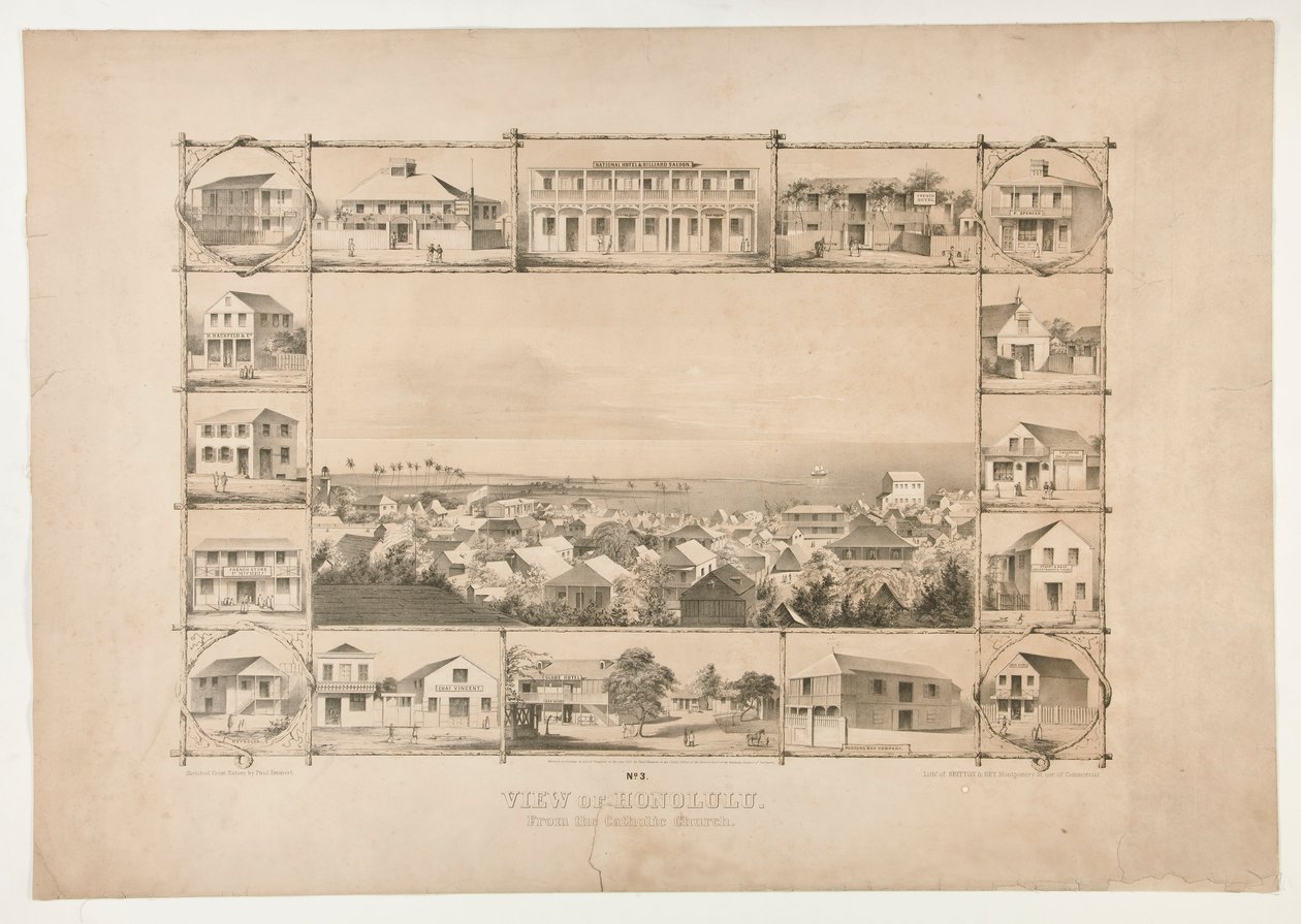 Utsikt over Honolulu, fra den katolske kirken (nr. 3) av Paul Emmert