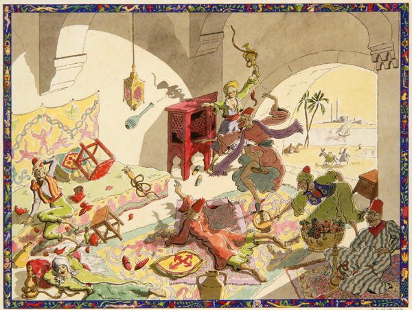 The Sin of Greed (akvarell på papir) av Paul F. Morvan