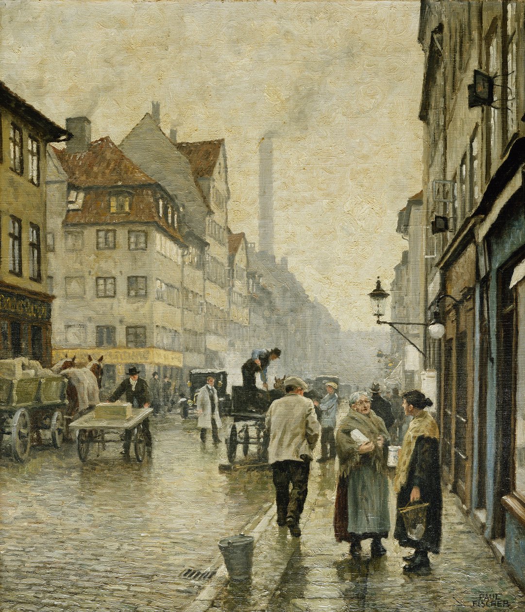 Krystalgade, København, av Paul Fischer