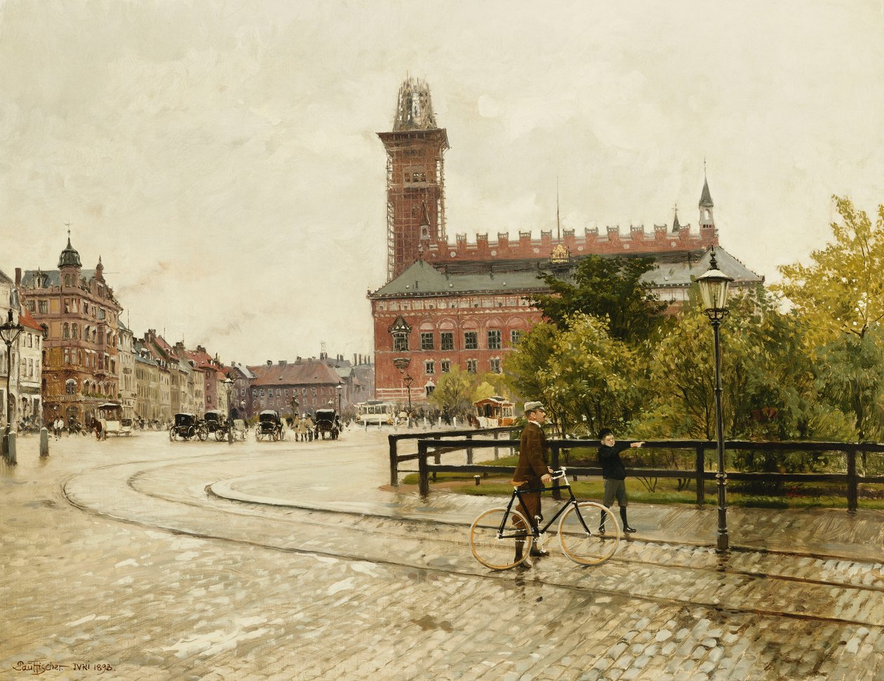 Raadhuspladsen, København, 1893 av Paul Fischer