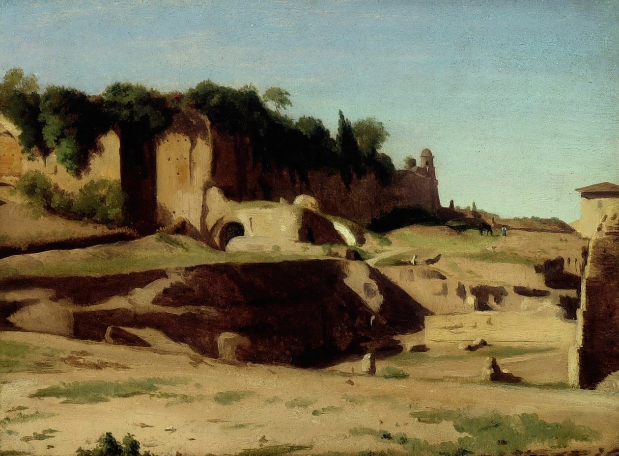 Det keiserlige palass på Palatinen, Roma, 1834. av Paul Flandrin