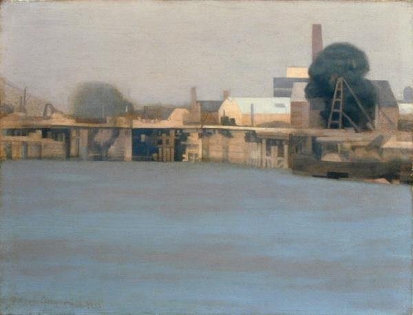 Shrewsbury Docks (olje på lerret) av Paul Fordyce Maitland