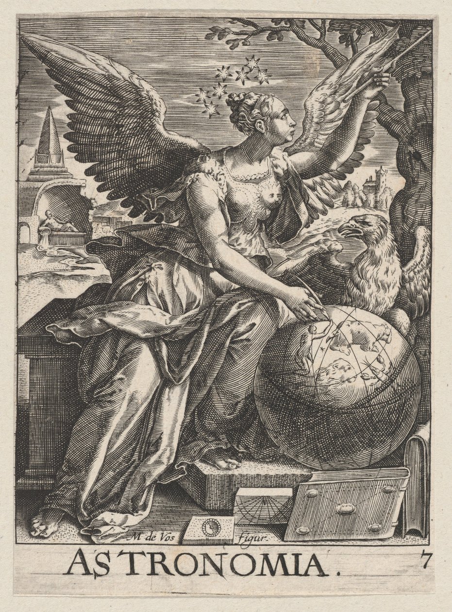 Plate 7: Astronomia, fra The Seven Liberal Arts, ca. 1628-66., ca. 1628-66. av Paul Fürst