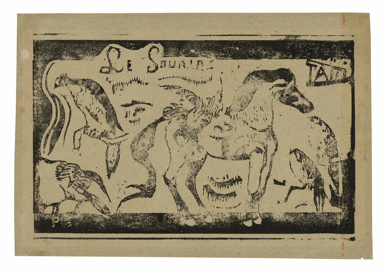 En hest og fugler, hodeplagg for Le sourire av Paul Gauguin