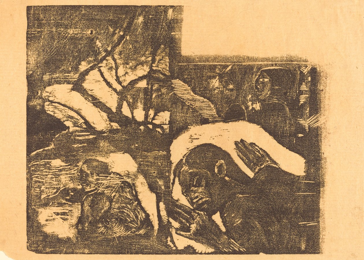 En maorikvinne i en skog; Manao Tupapau (Hun er hjemsøkt av en ånd) av Paul Gauguin