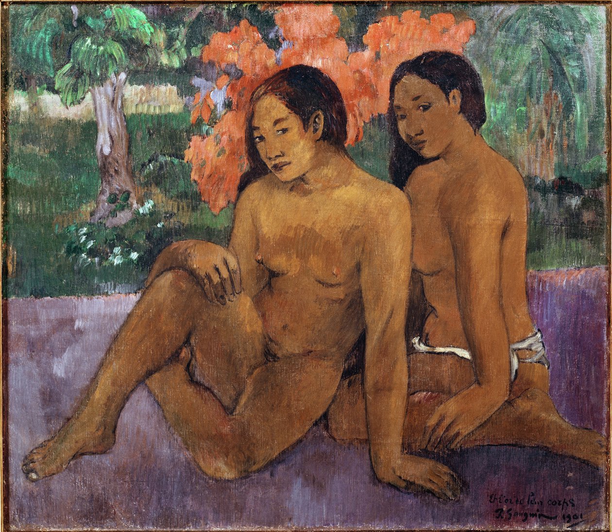 Og gullet til kroppene deres (olje på lerret av Paul Gauguin