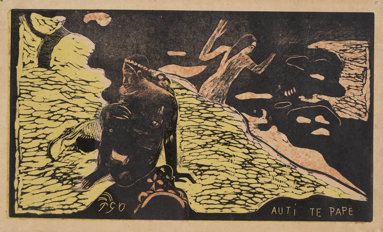 Auti Te Pape kvinner ved elven fra Noa Noa-serien, 1893-1894 av Paul Gauguin