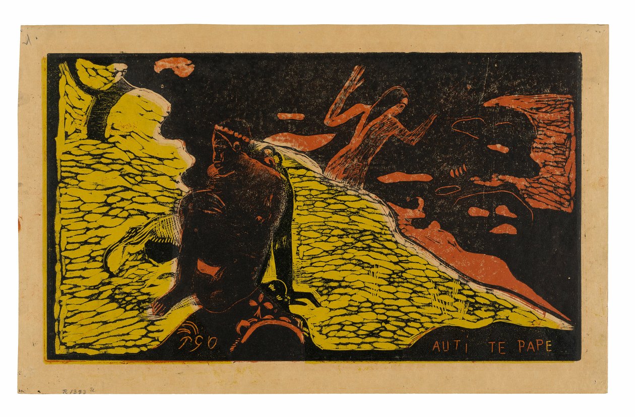 Auti te pape (Kvinner ved elven), fra Noa Noa Suite av Paul Gauguin