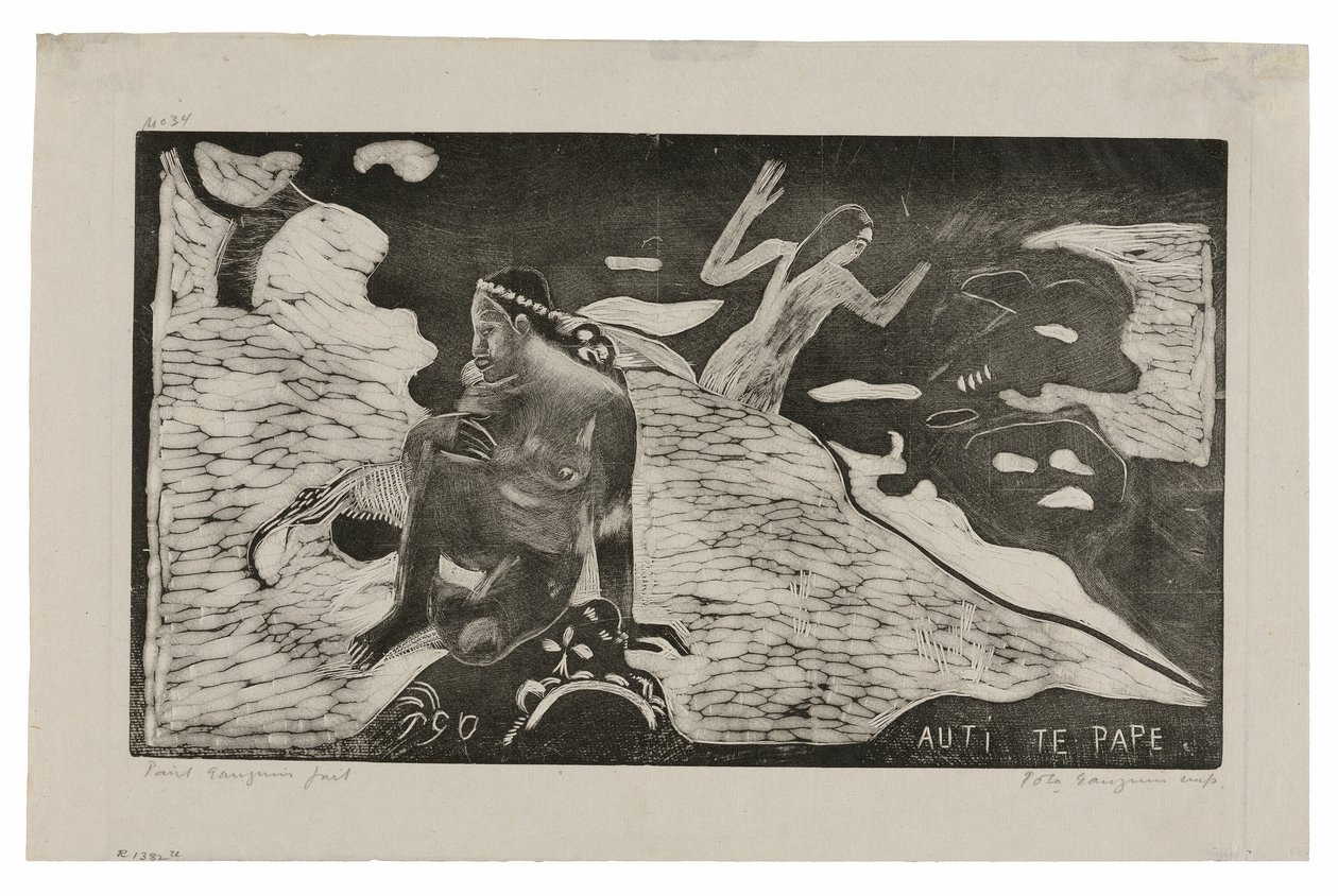 Auti te pape (Kvinner ved elven) fra Noa Noa Suite av Paul Gauguin