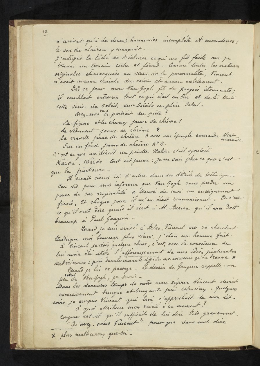 Før og etter - Beskrivelse av Gauguins opphold hos Vincent van Gogh i Arles (S. 12) av Paul Gauguin
