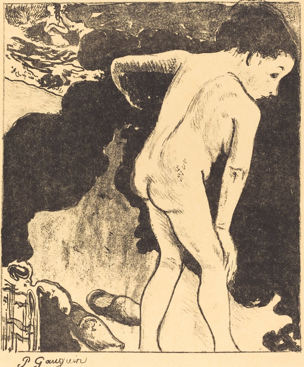 Badegjester i Bretagne av Paul Gauguin