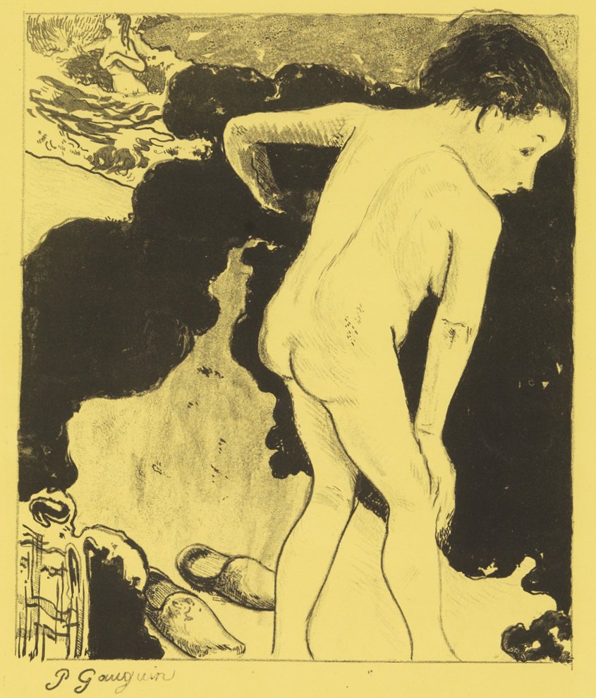 Badere i Bretagne, fra Volpini Suite: Dessins lithographiques, 1889., 1889. av Paul Gauguin