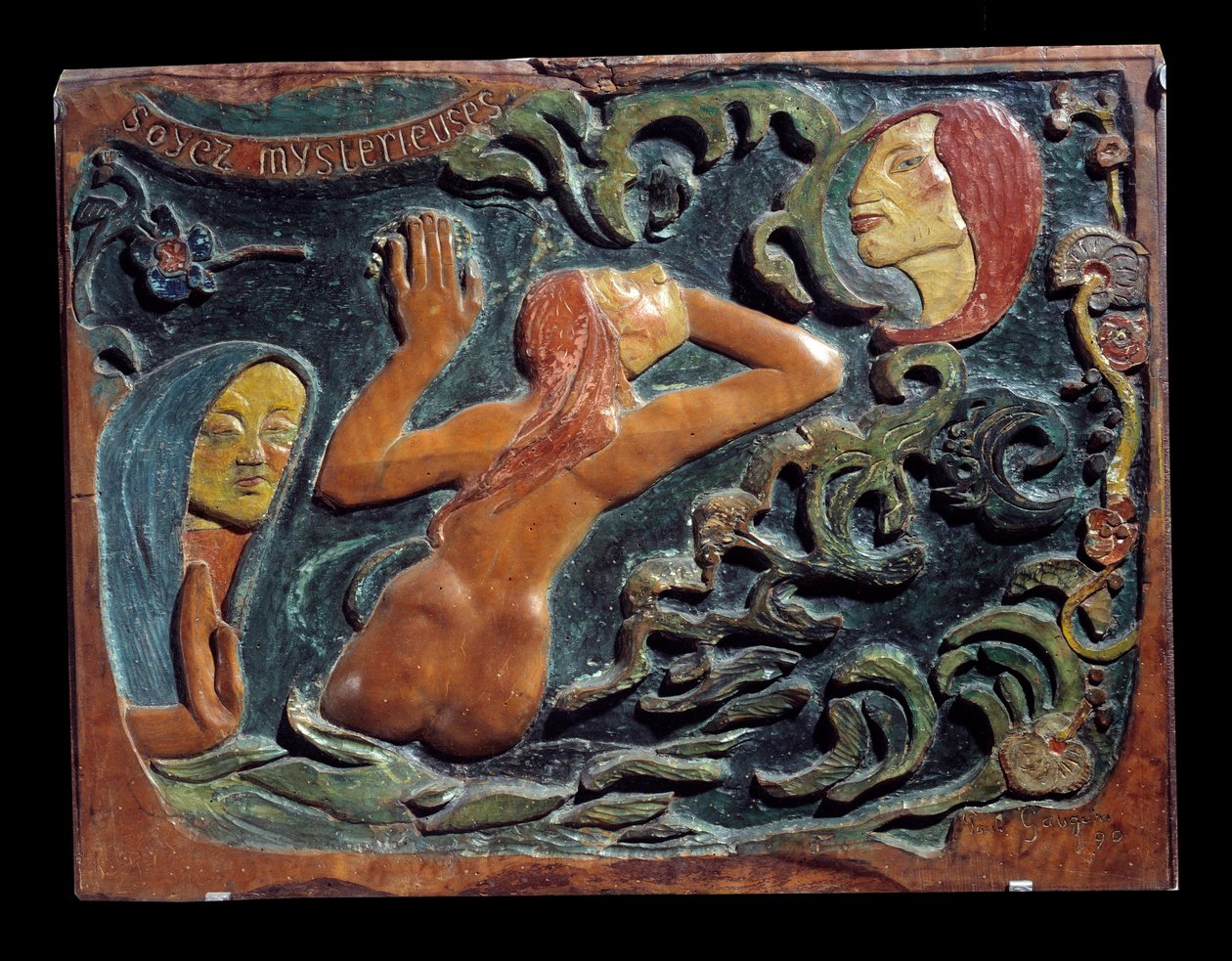 Be Mysterious Relief skåret i lindetre av Paul Gauguin (1848-1903) av Paul Gauguin