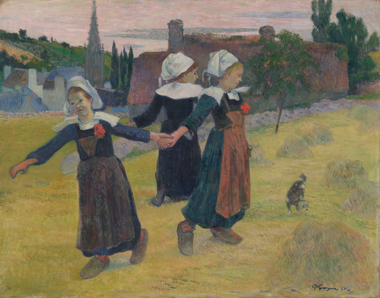 Dansende bretonske jenter, Pont-Aven av Paul Gauguin