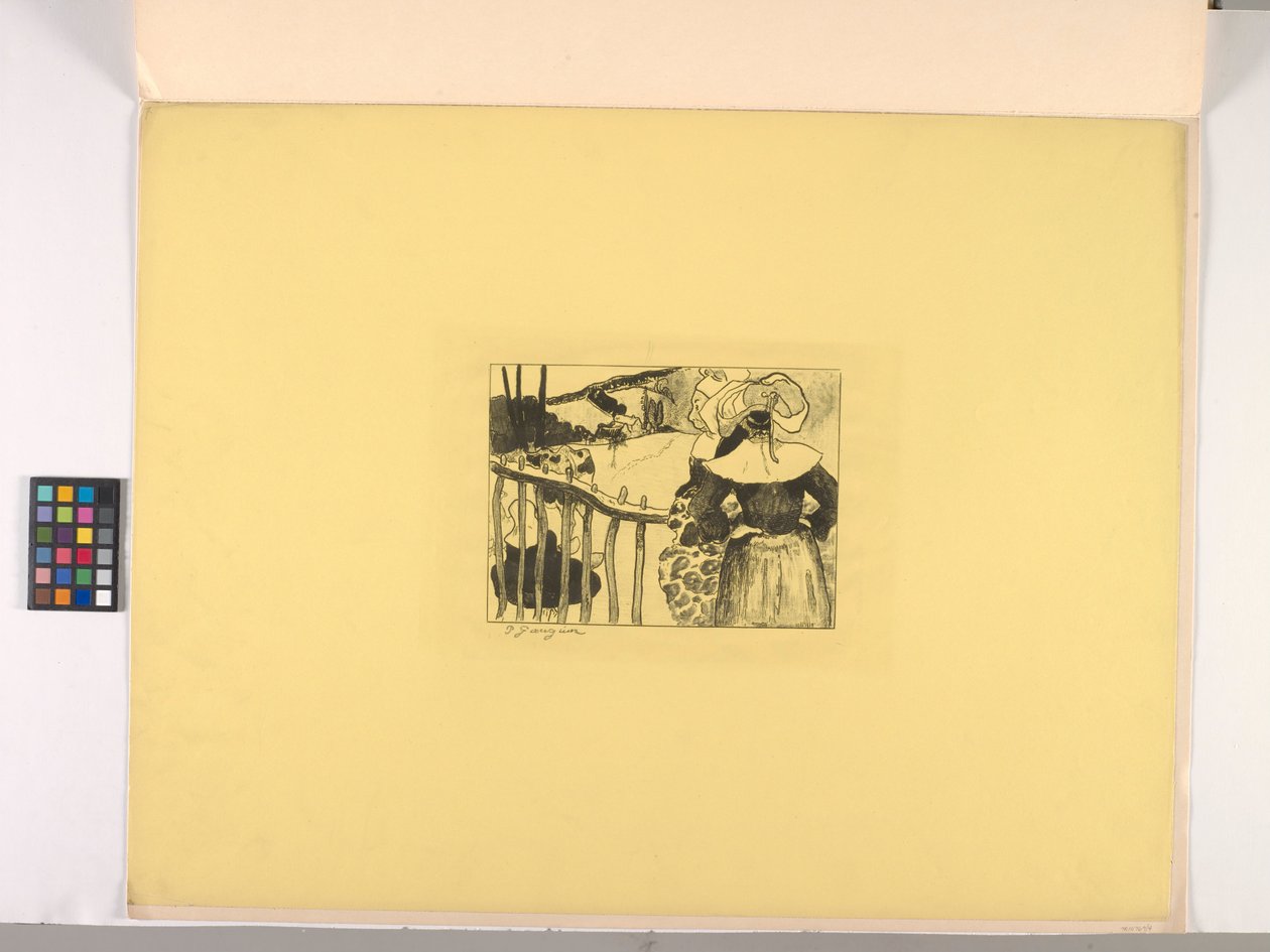 Bretonske kvinner ved et gjerde av Paul Gauguin