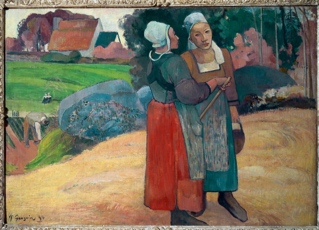 Bretonske bønder (olje på lerret av Paul Gauguin