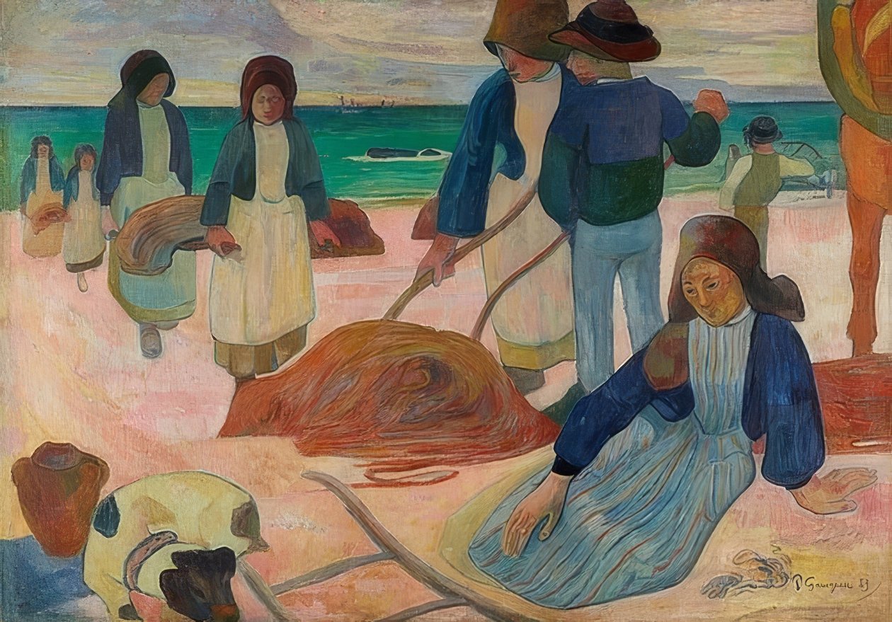 Bretonske tangsamlere (II) (Ramasseuses de varech (II)). 1889 av Paul Gauguin