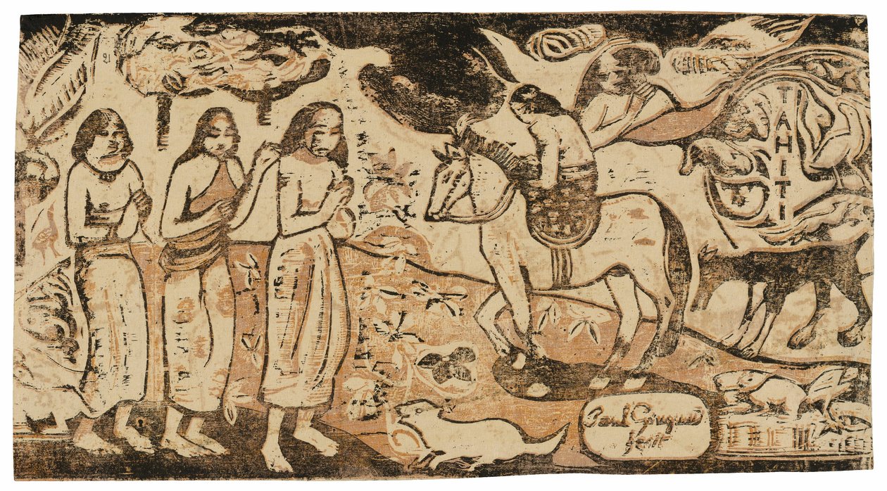 Bytte av bolig, fra Suite of Late Wood-Block Prints av Paul Gauguin